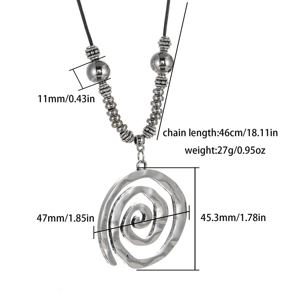 1 Necklace Vintage Jewelry Retro Spiral Design Match Daily Outfits Party Accessories Tribal Jewelry