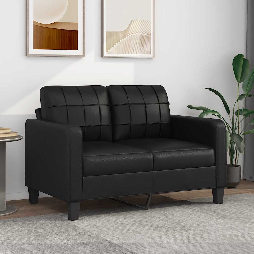 Vidaxl 2-Osobowa Sofa, Czarna, 120 Cm, Sztuczna Skóra