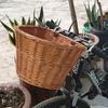 Bicycle Basket Weather-resistant Large Capacity Wicker Hand Woven Front Bike Basket Cycling Accessory