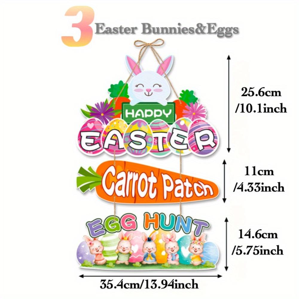 Пасхальное подвесное украшение «Сделай сам» со шнурком и клеем-дозатором, с элементами пасхальных кроликов, яиц и моркови, для дома, офиса, комнаты, вечеринки