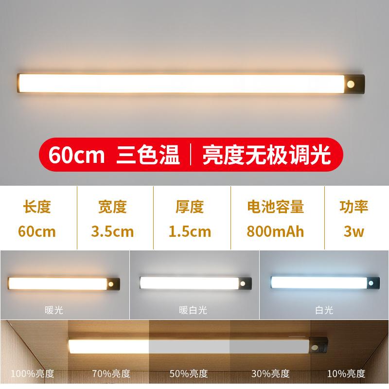 Ультратонкая интеллектуальная светодиодная лента с индукцией человеческого тела, магнитная присоска, самоклеящаяся светодиодная лента для гардероба, перезаряжаемый винный шкаф