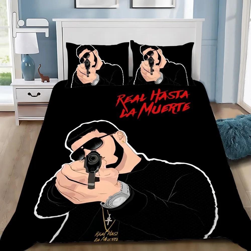 Hot Sale Anuel AA Bedding Set Soft Polyester Quilt Cover Pillowcase Set Single/Double/Queen for Boys Girls Home Textile