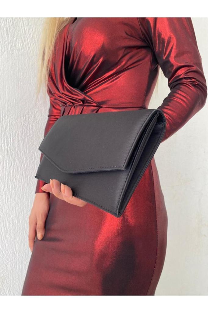 Women's Stylish and Useful Evening Dress Bag Satin Silver Evening Dress Bag Clutch Portfolio Strap Shoulder and Hand Bag 2023