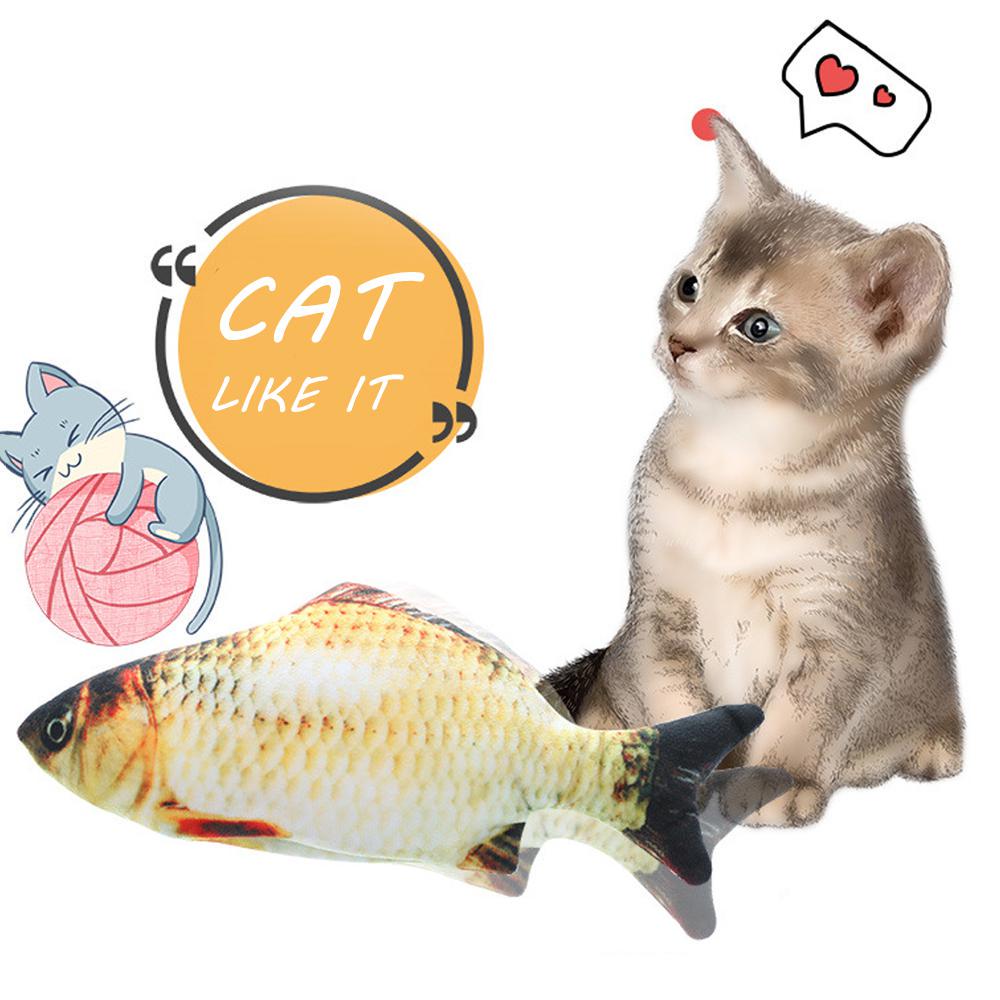 Электрическая рыба, плюшевая рыба, забавная игрушка для кошек