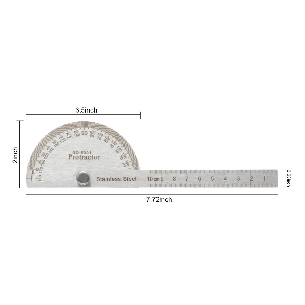 Math Craftsman Stainless Steel 180 Degree Rotary Angle Finder Protractor Measuring Ruler