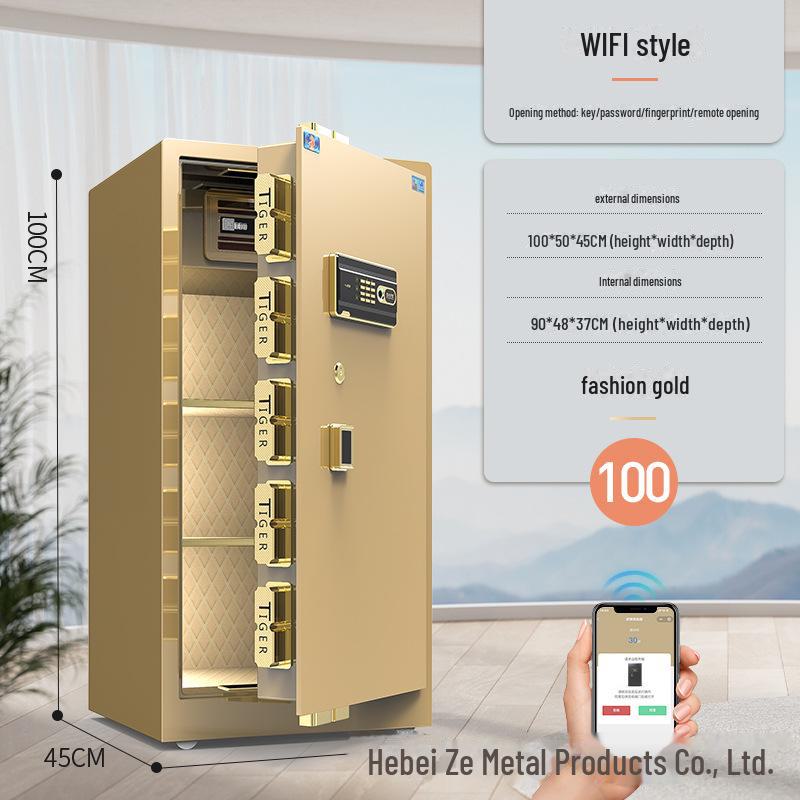 Tiger Brand All-Steel Fingerprint Safe for Home/Office - Anti-Theft Small Safe Deposit Box