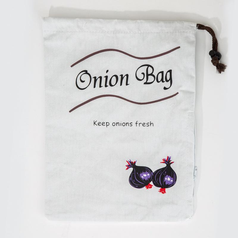 Potato Onion Storage Bag Keep Fresh Vegetable Fruit Organizer Drawstring Canvas Bags Reusable Sacks Holds Keeper Large Capacity