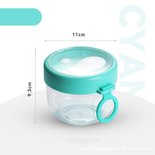600ml Portable Breakfast Cup Multifunction Transparent Overnight Oat Food Container with Lid and Spoon for Cereal Milk or Yogurt