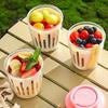 Portable Salad Cup with Fork Double-Layer Salad Bowl for Efficient Drainage Yogurt Oatmeal Cereal Milk Cup Leak-Proof Travel Bowl