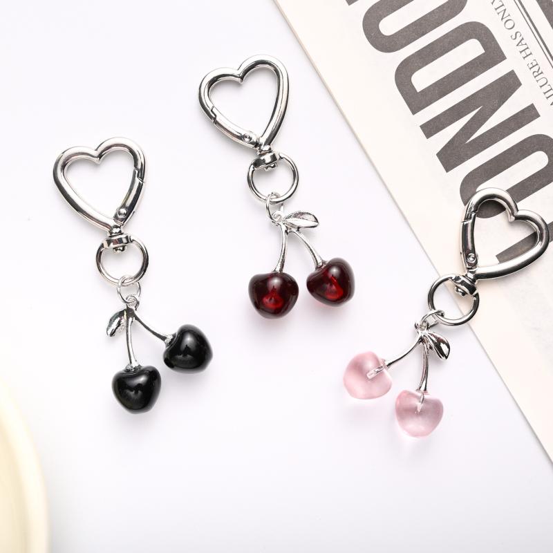 1 шт. Кавайная сумка-кошелек с вишней, брелок-подвеска, милый брелок с вишней для женщин, украшение для ключей от машины, подарки, аксессуары