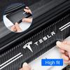 Автомобильная наклейка 2025 Новая Tesla Углеродное волокно Наклейка на порог двери автомобиля Автомобильная защитная полоса на багажник Для Tesla Model 3 X S Y аксессуары