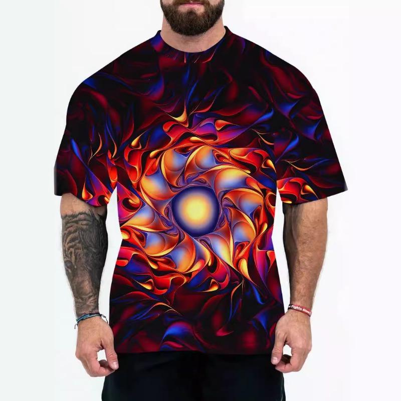 3D T-shirt Men's Fashion Hip Hop O-neck Short Sleeved Top Abstract Harajuku Men's T-shirt