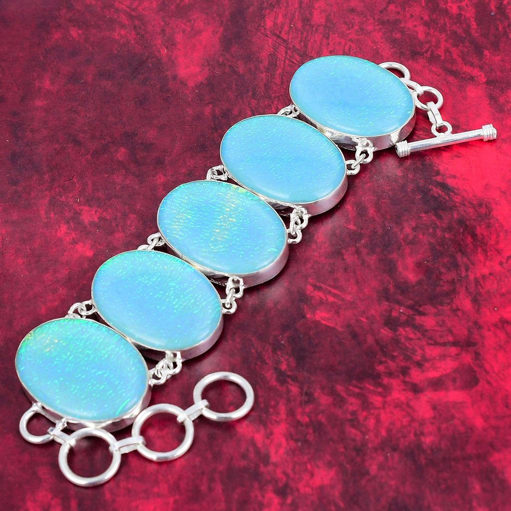 Ювелирные изделия из синего австралийского опала, комплект ювелирных изделий из чистого серебра 925 пробы ручной работы, красивые украшения из опала, изысканный браслет и ожерелье из драгоценных камней