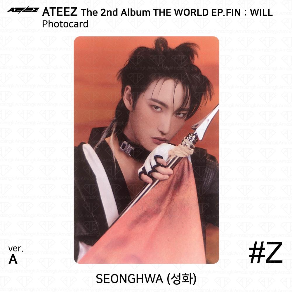 ATEEZ 2-й альбом WORLD EP.FIN WILL, наклейка на фотокарту, версия A. КПОП К-ПОП