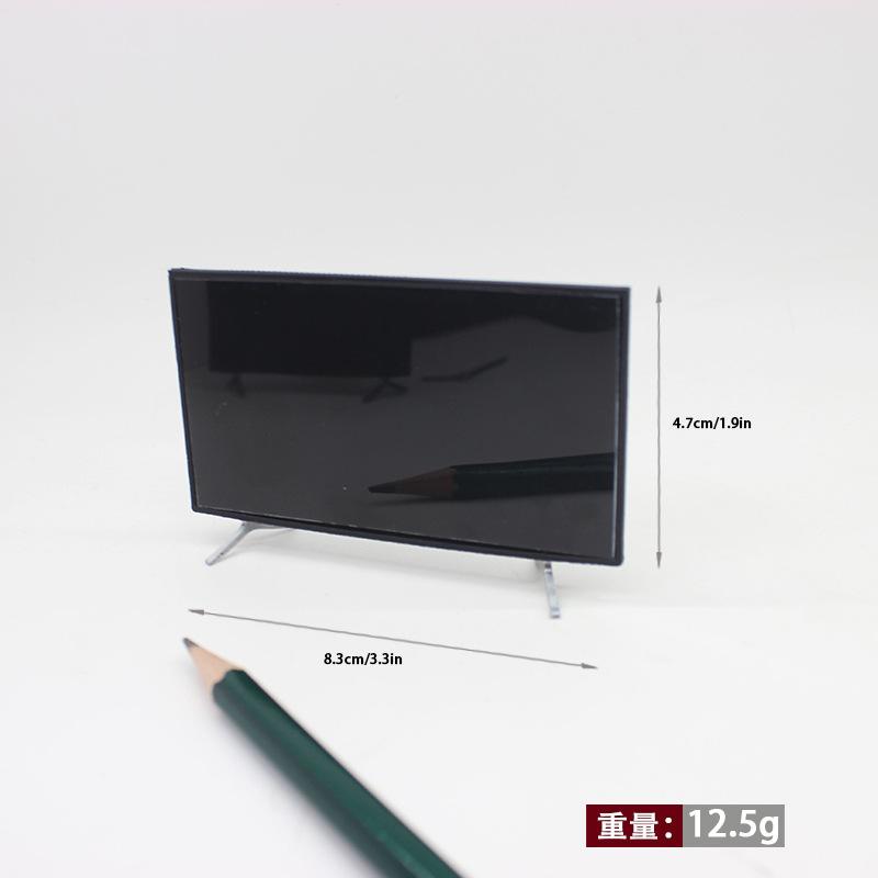 1:12 Miniatur TV Dollhouse with Stand Miniature Furniture Home Room Ornament Art Craft Gift Mini Television Dolls Accessories