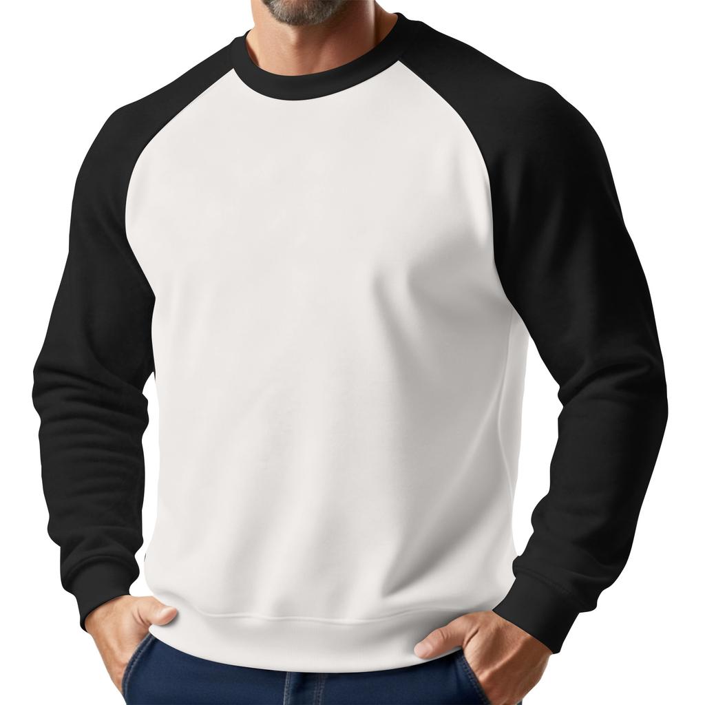 Men's Christmas Raglan Crewneck Fleece Sweatshirt