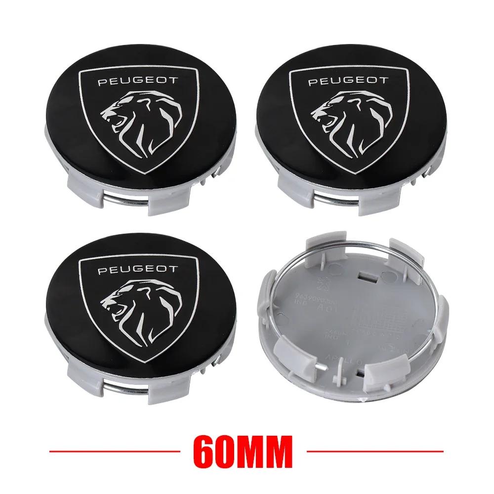 Для Peugeot 206 207 208 306 307 308 406 407 408 508 4cs 60 мм Колпачки ступицы колеса автомобиля Наклейки Заглушки Декоративные Аксессуары Инструменты