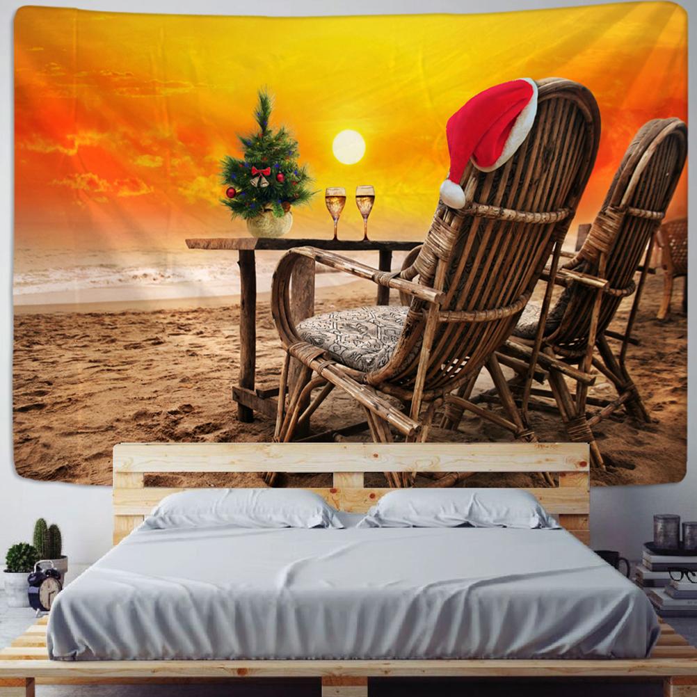 Украшение дома Рождественская серия Happy Christmas Печать Poly Poly Petrapeteta Настенный пейзажный фон Ткань Tapiz