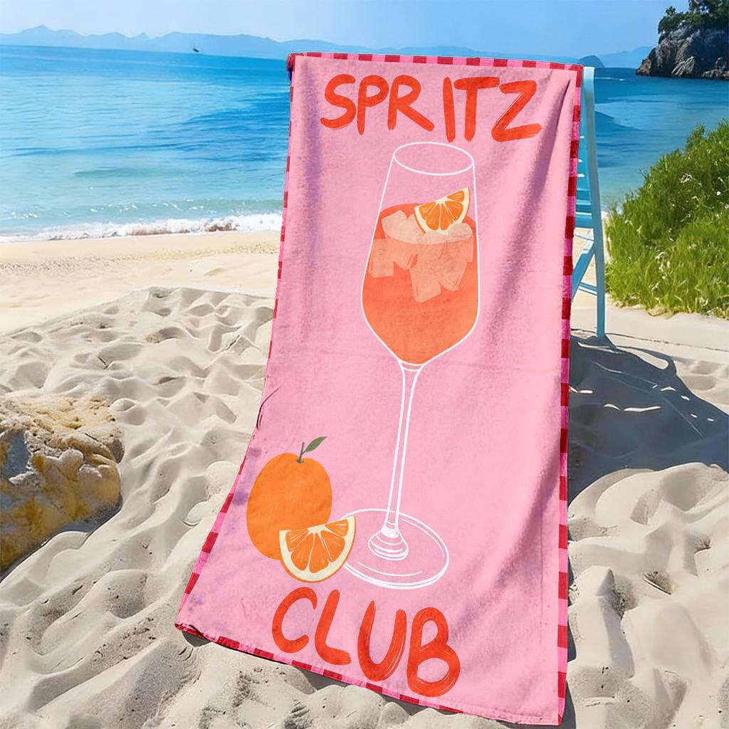 Милое Клубное Полотенце для Ванны Spritz Розовое Большое Пляжное Полотенце 70x140см Тропический Летний Курорт Отпуск Бассейн Подарок