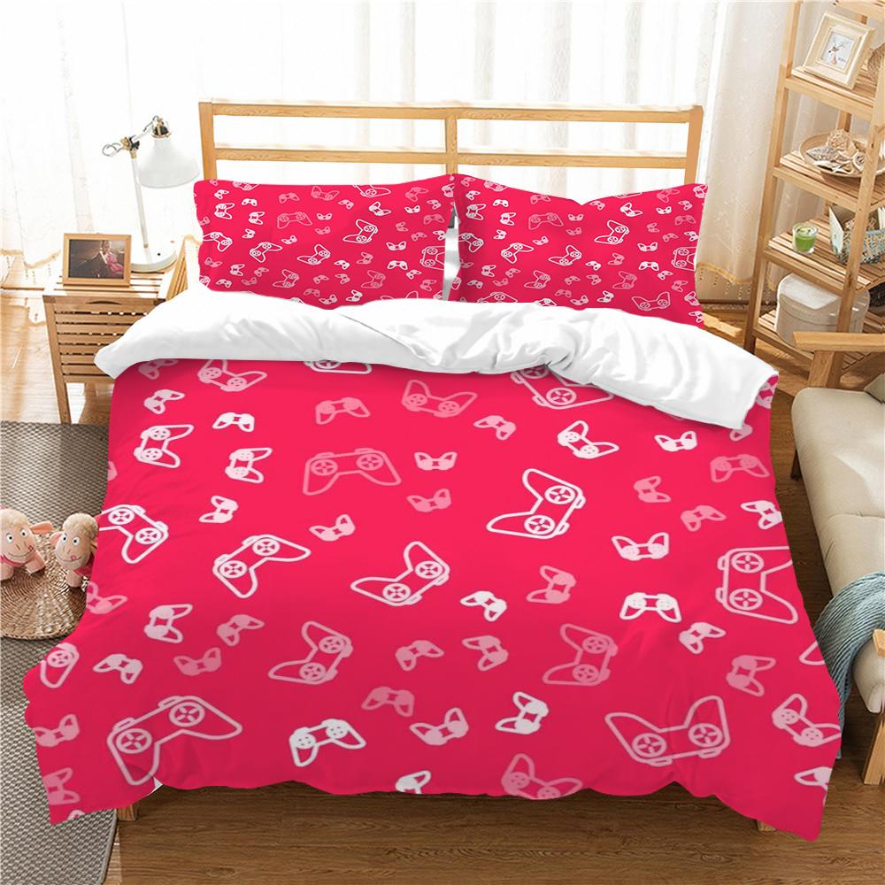 Постельное белье с игровой ручкой и принтом, набор пододеяльников, крутой домашний текстиль, детское постельное белье, комплект королевских размеров, стеганый чехол