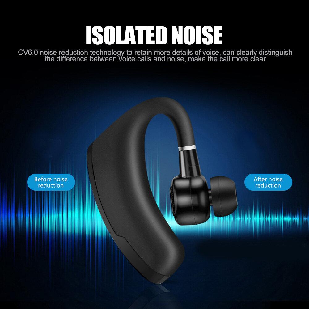 V9 Bluetooth 5.2 Гарнитура Беспроводные деловые наушники с цифровым дисплеем Наушники-крючки с одним ухом Hi-Fi Стерео Спортивные наушники-вкладыши с микрофоном
