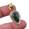 Natural Bloodstone 925 Solid Sterling Silver Jewelry TwoTone Pendant 1.50" F4h09