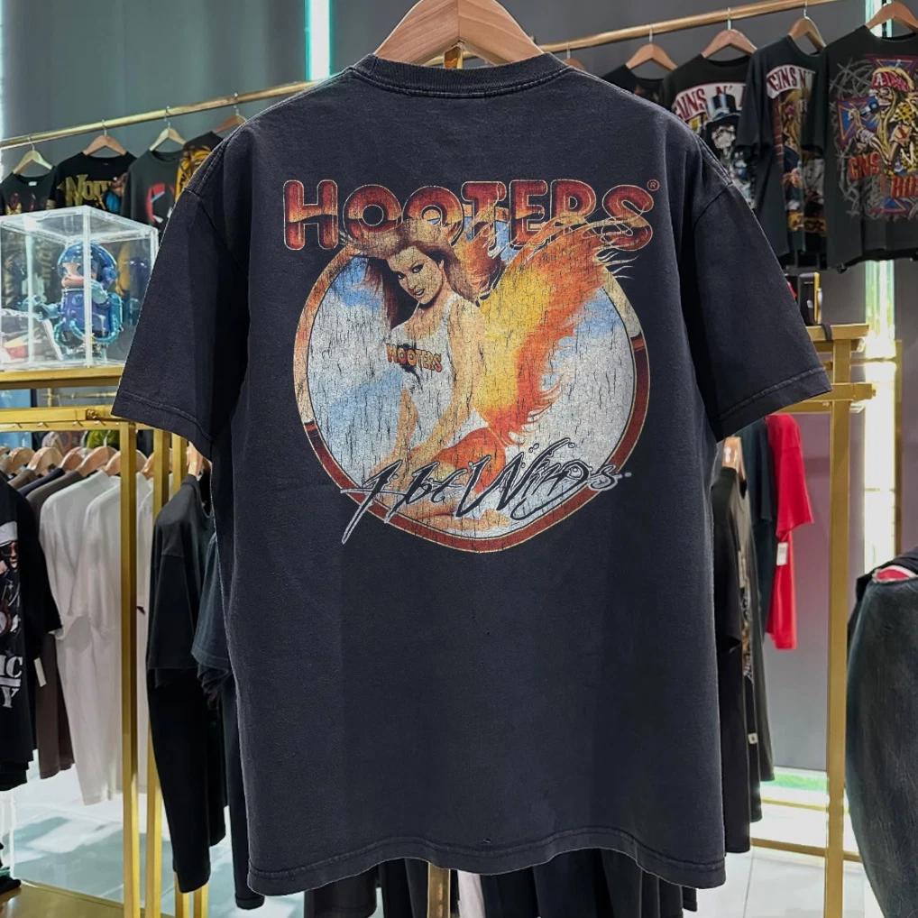 90s Hooters 'Hotwings' Promo T-Shirt Black XXL