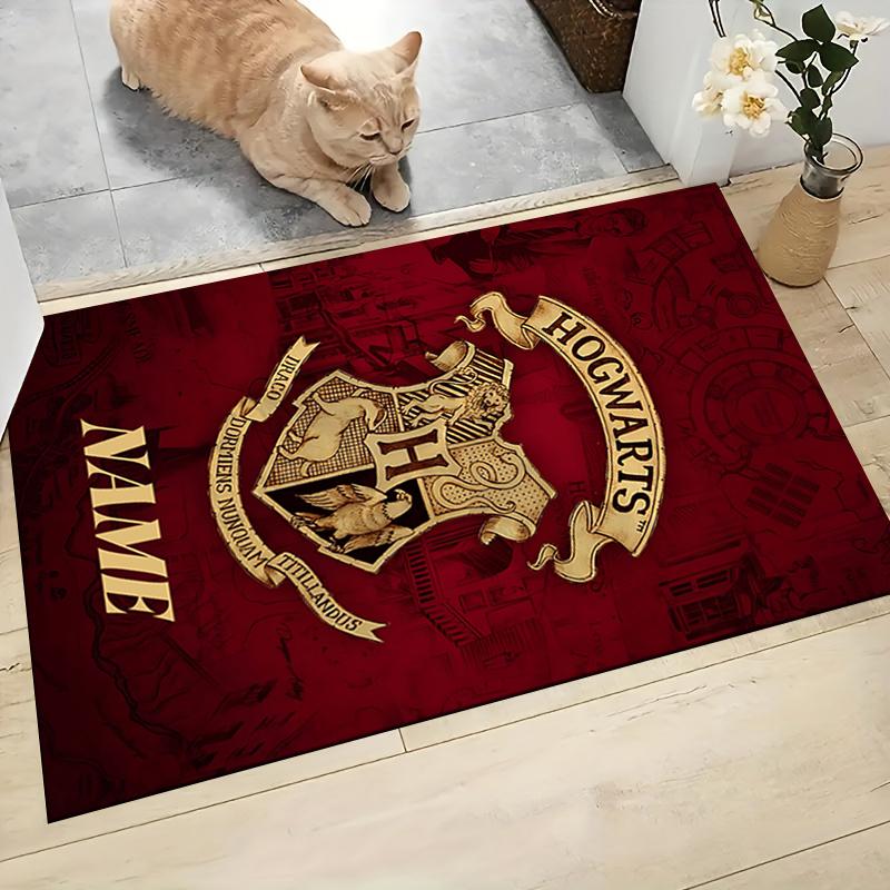 Custom Name Witchcraft Magic Hogwarts Crest Carpet Rug Customizable Soft Washable Anti-Slip Home Living Room Sofa Mats Personalized Rug. 090983