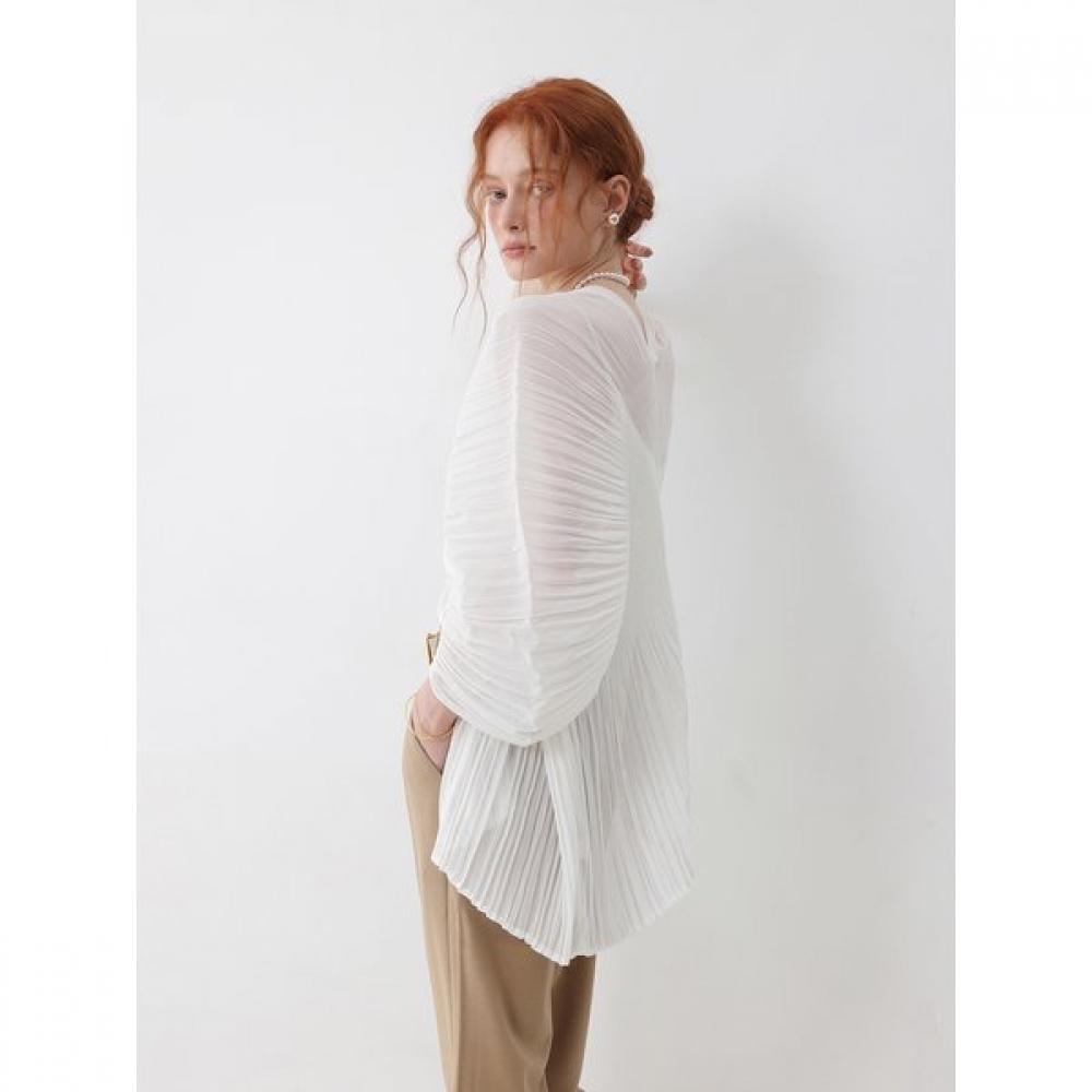 Abang Pleats Puff Cardigan