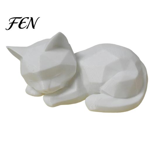 Fine Craftsmanship Figurine 3D Printed Sleeping Cat Figurines, Geometric Statue, Minimalist Cute Elegant Art Crafts Decoration for Home Office Desktop