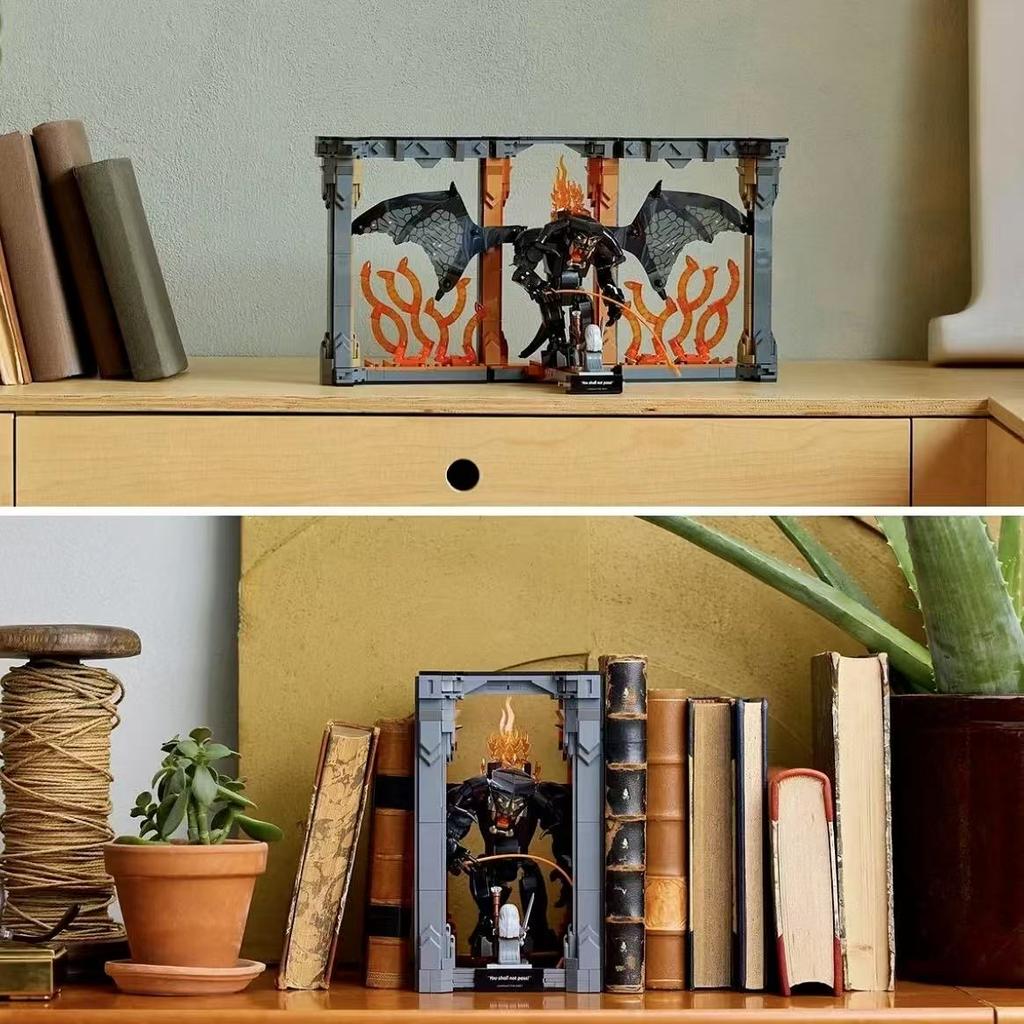 Креативный 10367 Модель Книжного уголка Балрогов Строительные блоки Креативные кирпичики Украшение для дома Игрушки для детей Рождественские подарки на день рождения