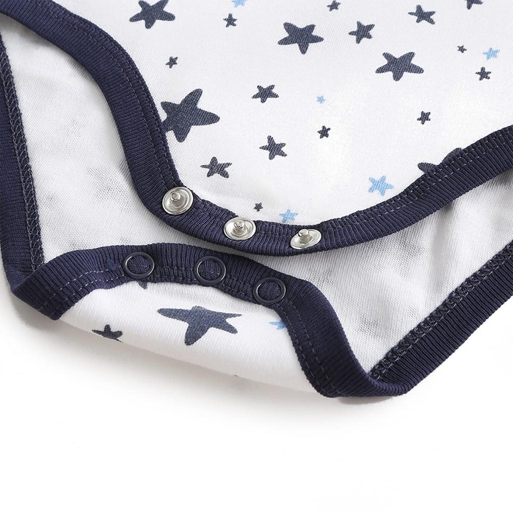 MAMIMAKA Детская одежда с коротким рукавом для новорожденных для мальчиков и по возрасту месяцев боди, комбинезон, для девочек, 5 штук боди-09, 6-9