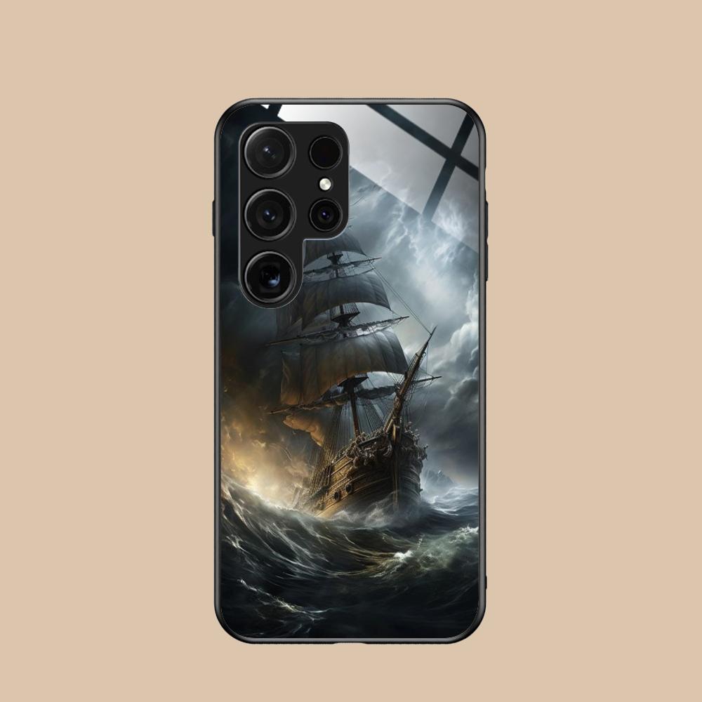 Пиратский Корсар Чехол для Мобильного Телефона для Samsung Galaxy S26 S25 S24 S23 S22 S21 S20 Note20 Plus FE Ultra Стеклянный Цветной Чехол Чехол