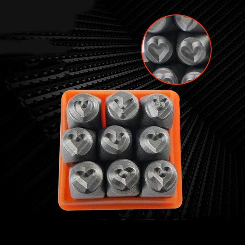 Набор металлических штампов для ювелирных изделий 3/6 мм, штамп-пуансон для кожи в форме сердца, рабочий инструмент для штамповки ювелирных изделий, ремесленный проект