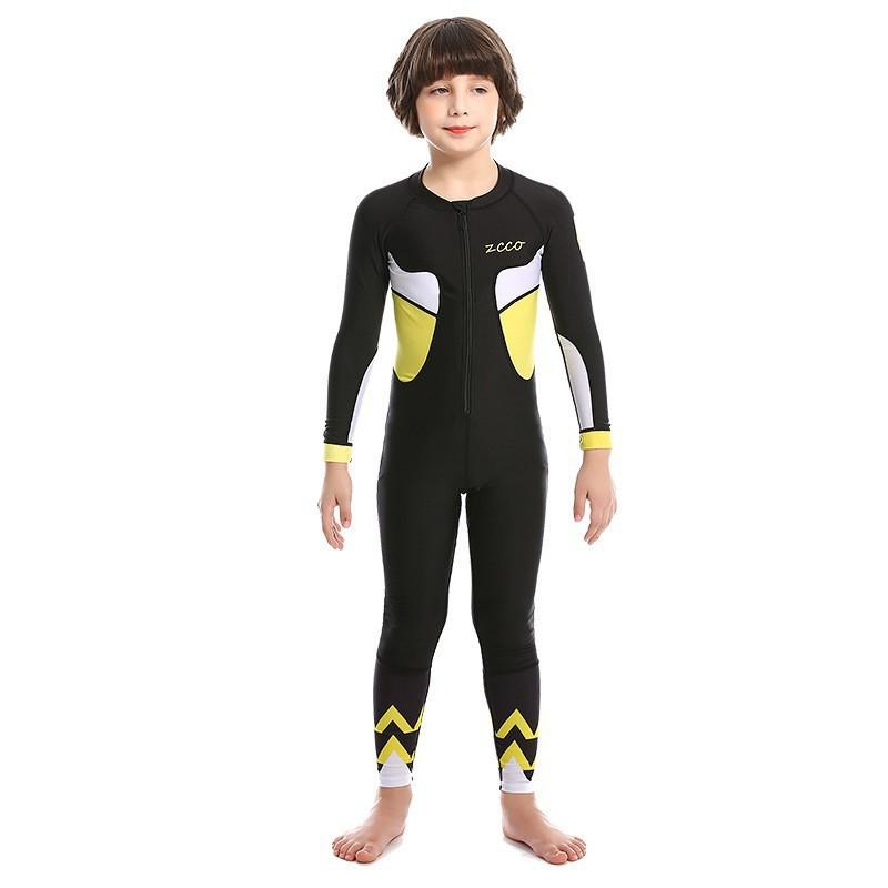 Kids Rash Guard Swimsuit Long Sleeve One-Piece UV Protection Quick Dry Dive Suit Boys Girls