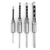 SquaRe hole Saw Auger Drill Bit Mortising Chisel Woodworking Tool (4pcs)