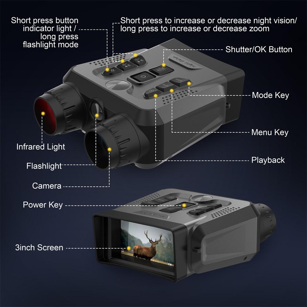 Популярный инфракрасный бинокль для фотосъемки и видеосъемки в формате HD с функцией ночного видения
