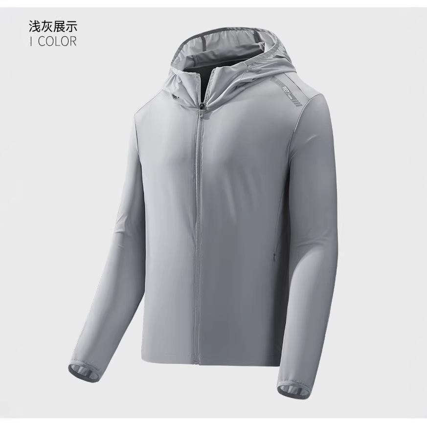 Summer light ice silk men and women spring and autumn couples outdoor quick-drying breathable windproof sunscreen clothing hooded can be removed