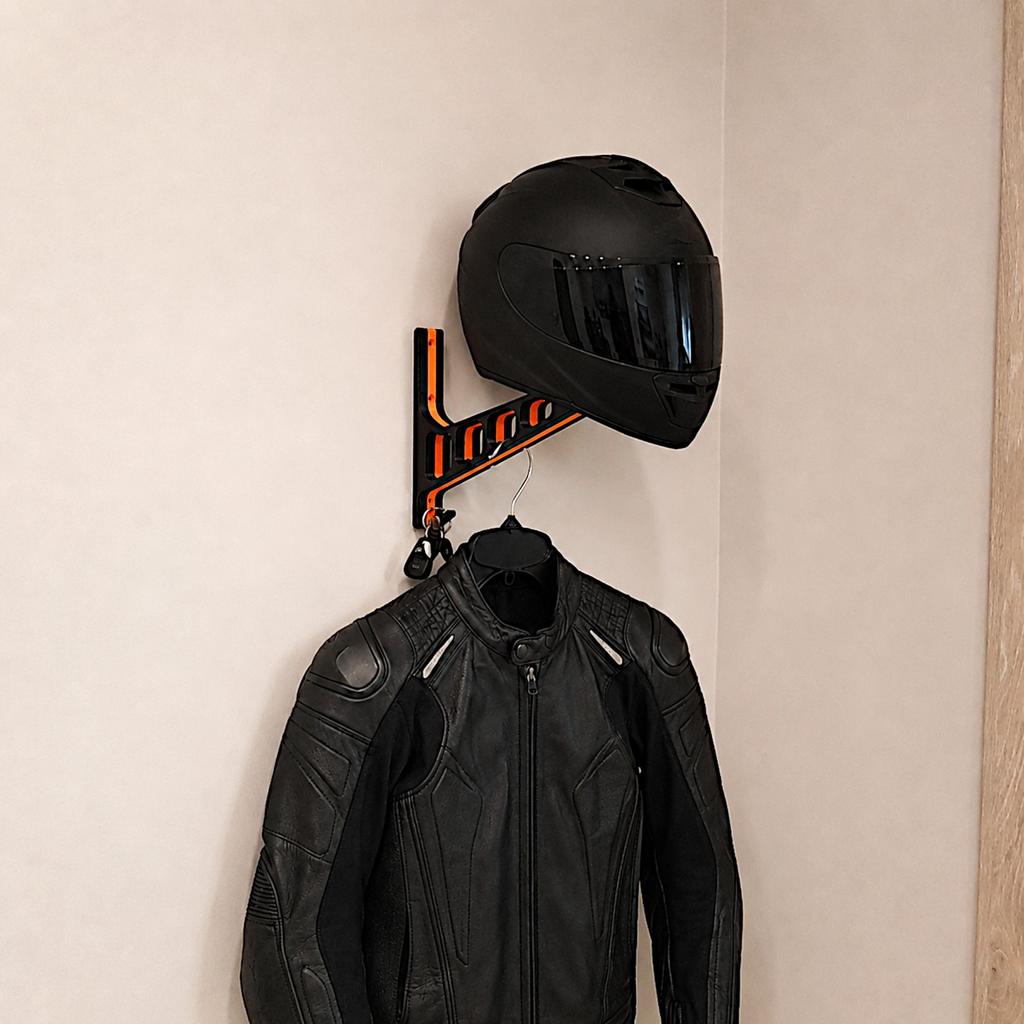 V1 Motorcycle Helmet Hook Holder Black and Orange
