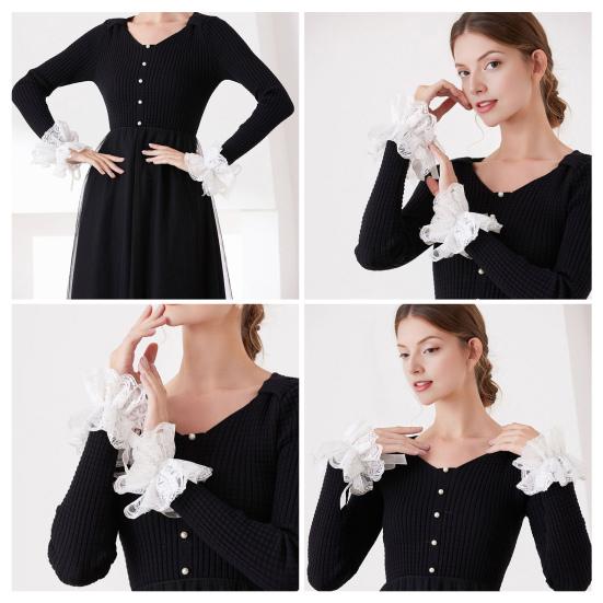 Шейный платок с кружевной вышивкой в стиле ретро, многослойный дизайн, дворцовый воротник