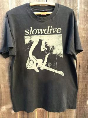 Футболка группы Slowdive Souvlaki, Унисекс футболка Slowdive Винтаж 90-х Угольный Унисекс Футболка