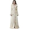 Loose Long Thick Bath Robe Hooded Winter Thick Women Bathrobe Plush Fleece Warm Comfortable Sleepwear for Female Dressing Gown