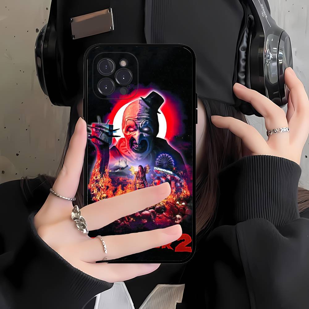 Популярный Хоррор Фильм T-Terrifier Чехол для Телефона Для IPhone 16 Pro Max 15 17 Plus 14 13 12 Mini 11 Черный Чехол