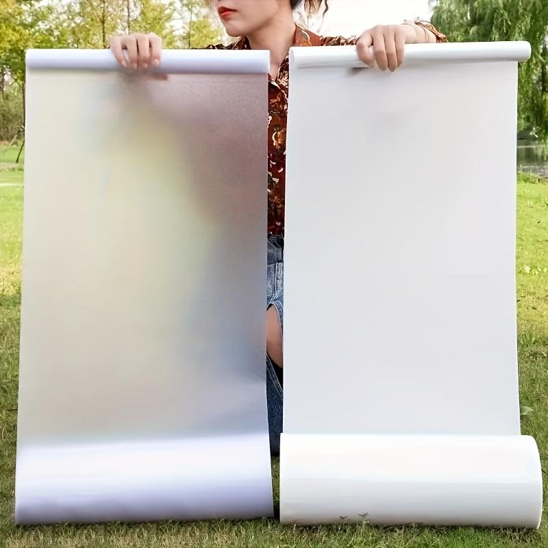 Один рулон, Конфиденциальная оконная наклейка - Офис, Ванная комната и Дом Матовая стеклянная пленка - Полупрозрачная и Непрозрачная - Статическое прилипание - Блокирует подглядывания и блики