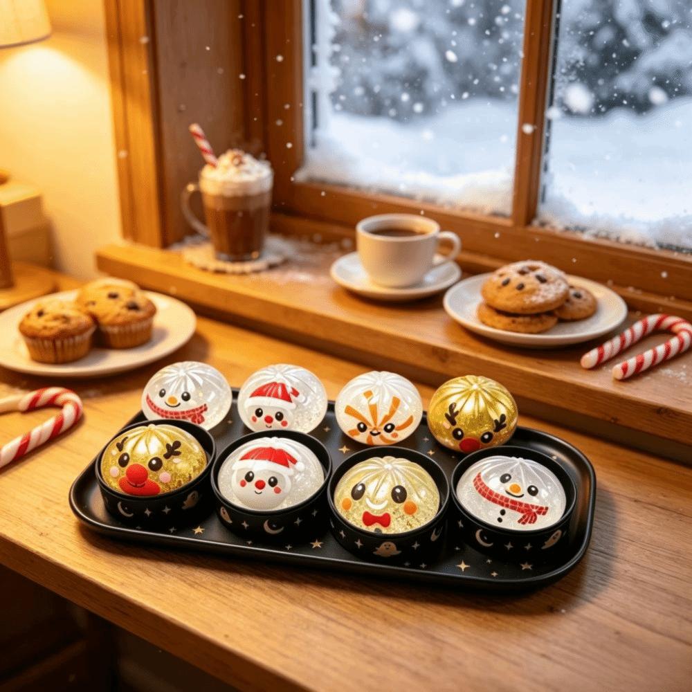 Steamed Bun Shape Christmas Dumpling Squishy Toy Christmas Reduce Pressure Toy Party Favor