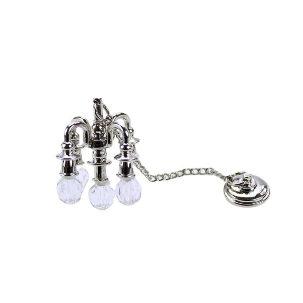 Gold/silver Miniature Vintage Chandelier 1:12 Scale Ceiling Lamp Model Doll House Accessories