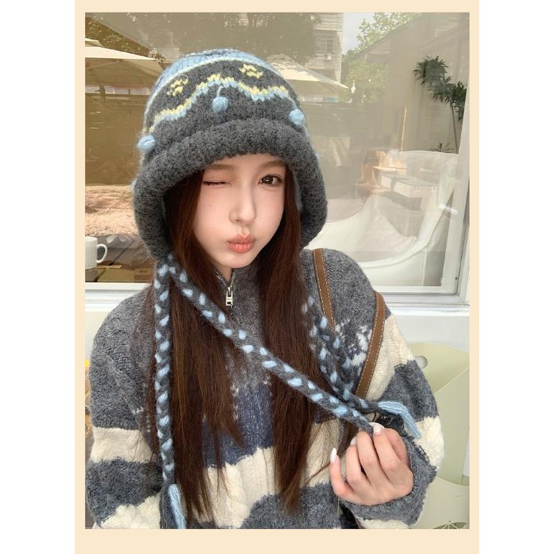 Women S Fair Isle Knit Hat Thick Warm Ear Protection Beanie Casual Fit