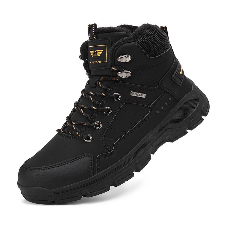 Мужские зимние сноубутсы Супертеплые Плюс Мужские походные ботинки Высококачественная водонепроницаемая кожа Мужская обувь Уличные ботильоны Кроссовки