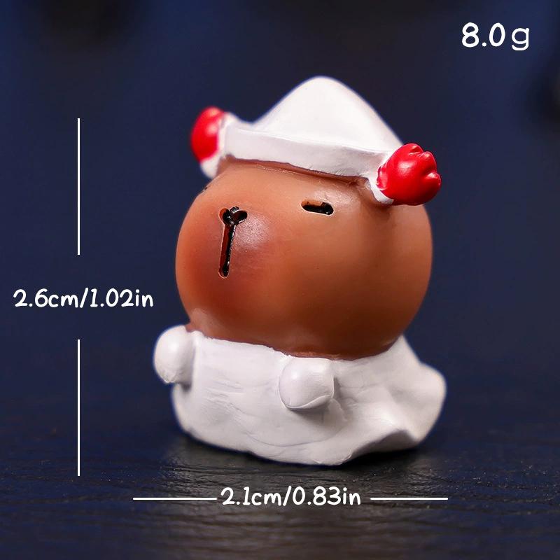 8Pcs Capybaras Ghost Halloween Decorations Miniature Capibara Collection Home Decorative Figurines Micro Landscape Diy