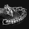 Vintage Mens Hip Hop Punk Head Dragon Lin Bracelet Retro Exaggerated Dragon Bracelet Jewelry Men's Accessories Gifts